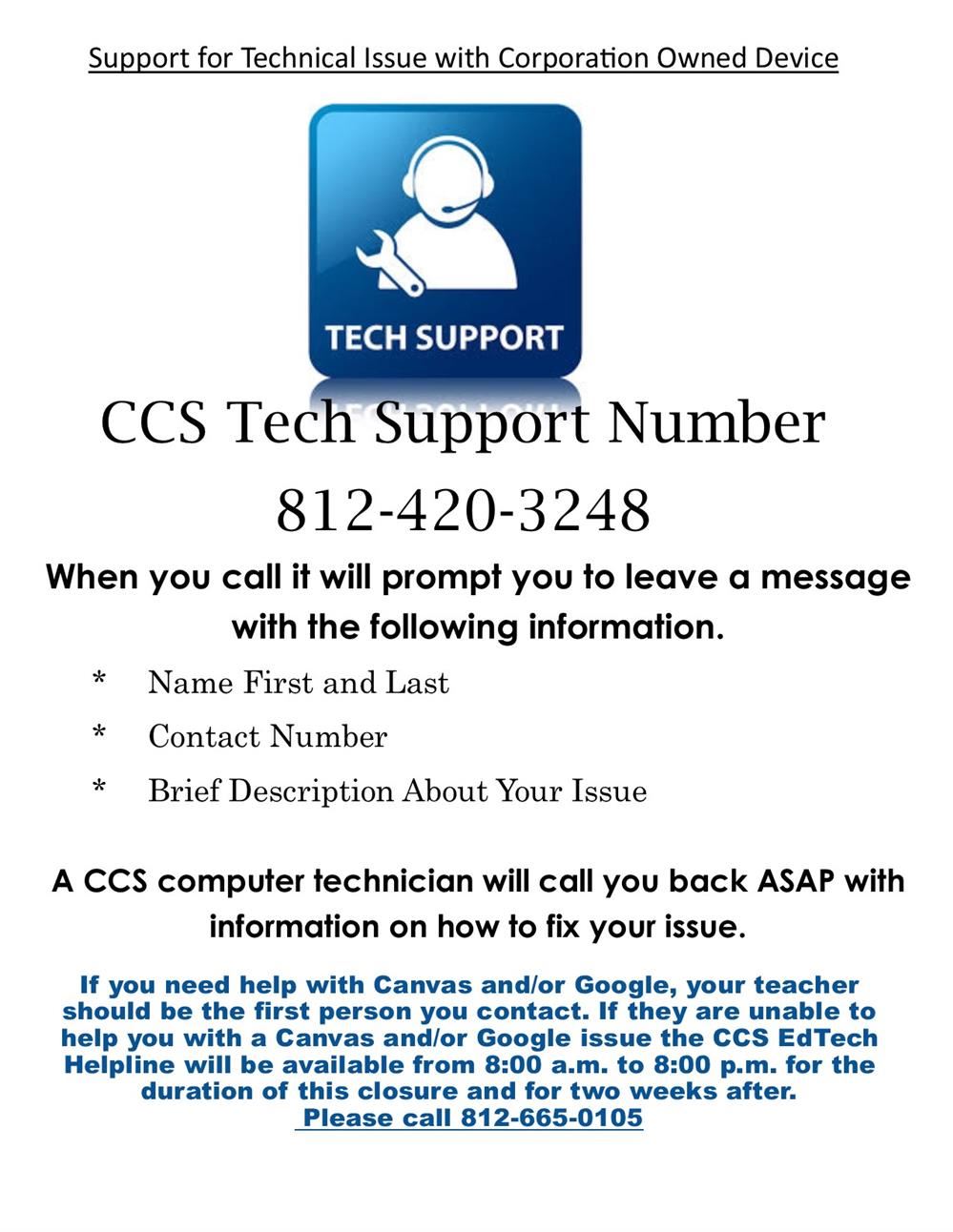 tech support number